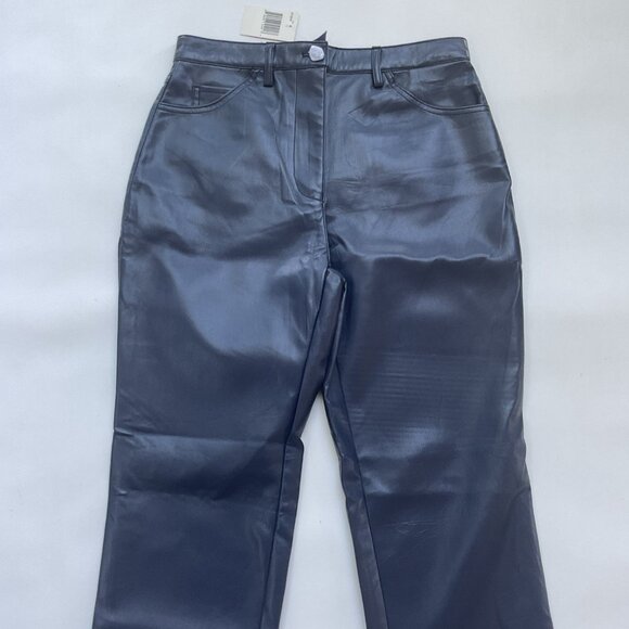 Guess Women’s Kelly Faux Leather Jeans  Straight Fit In Blue Size 26 - Picture 4 of 11